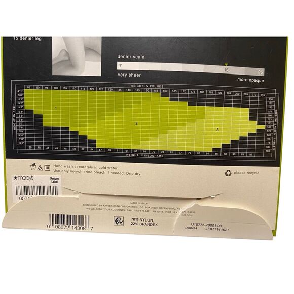 Hue Polished Sheer Control Top Pantyhose Black Size 3 Invisible Reinforced Toe - Picture 3 of 4